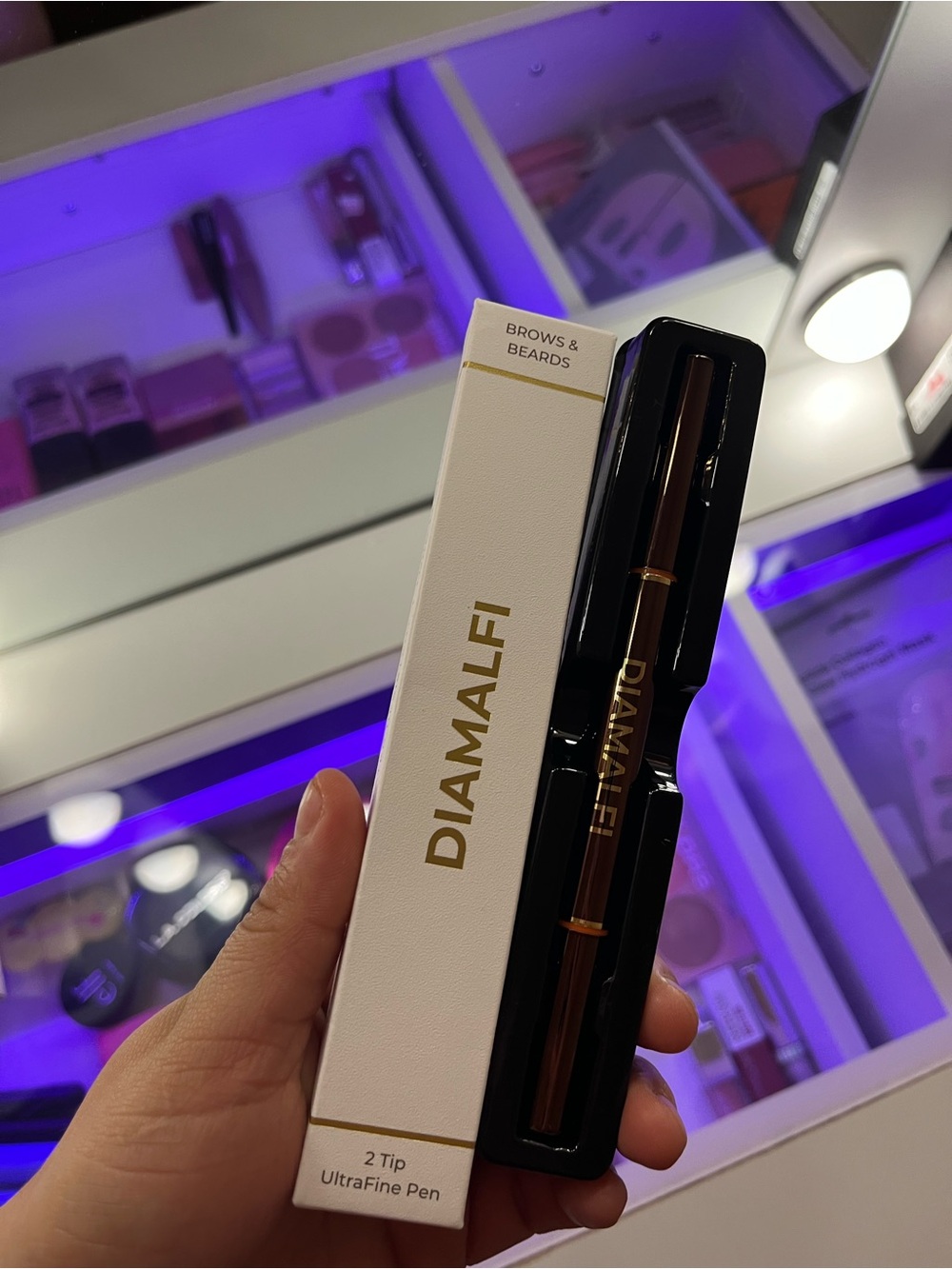 Amalfi Dual-Tip Brow & Beard Pen — Brown